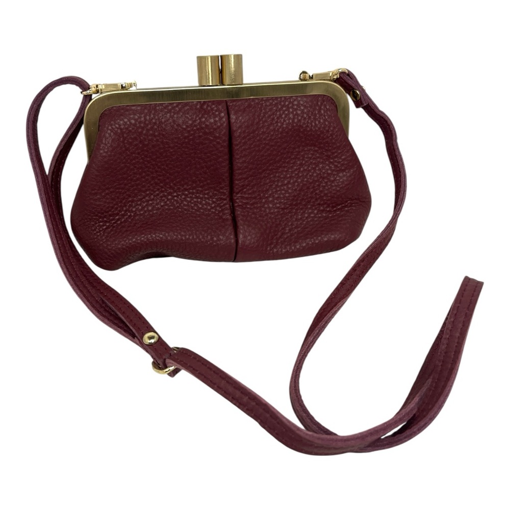 Taschenkinder Pebbled Burgundy Leather Clutch